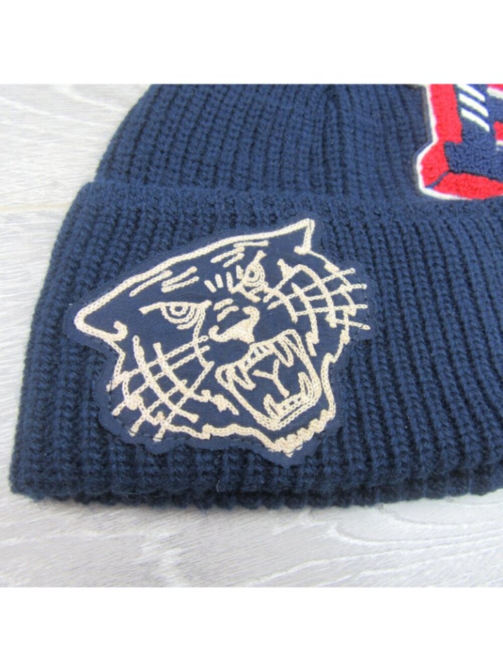 Polo Ralph Lauren RL Varsity Team Tiger Skull Beanie Cap One Size Fit Navy NWOT - Picture 3 of 6